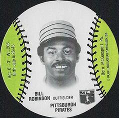 1977 Burger Chef Fun Meal Discs #NNO Bill Robinson Front