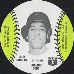 1977 Burger Chef Fun Meal Discs #NNO Jose Cardenal Front