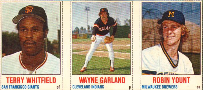 1978 Hostess - Panels #136-138 Terry Whitfield / Wayne Garland / Robin Yount Front