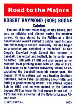 1978 SSPC 270 #33 Bob Boone Back
