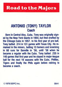 1978 SSPC 270 #41 Tony Taylor Back