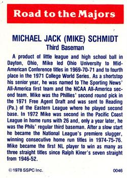 1978 SSPC 270 #46 Mike Schmidt Back