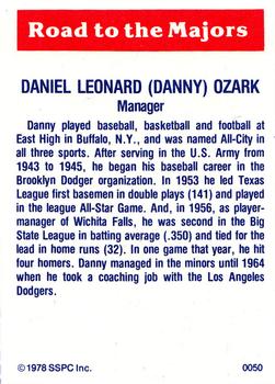 1978 SSPC 270 #50 Danny Ozark Back