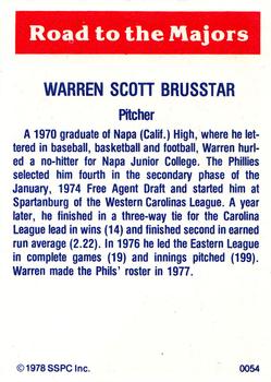 1978 SSPC 270 #54 Warren Brusstar Back