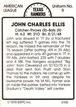 1978 SSPC 270 #100 John Ellis Back