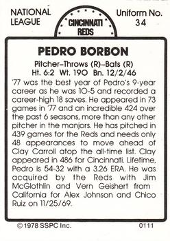 1978 SSPC 270 #111 Pedro Borbon Back