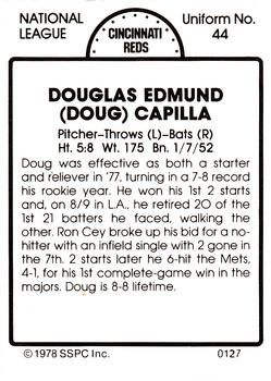 1978 SSPC 270 #127 Doug Capilla Back