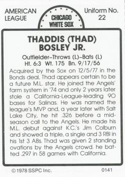 1978 SSPC 270 #141 Thad Bosley Back