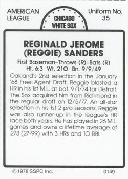 1978 SSPC 270 #149 Reggie Sanders Back