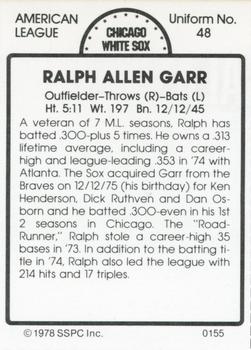 1978 SSPC 270 #155 Ralph Garr Back