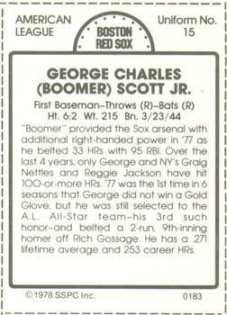 1978 SSPC 270 #183 George Scott Back