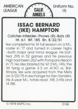 1978 SSPC 270 #196 Ike Hampton Back
