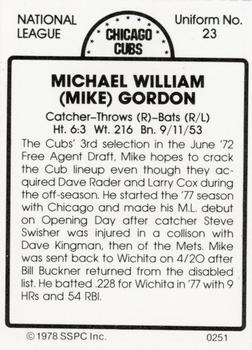 1978 SSPC 270 #251 Mike Gordon Back
