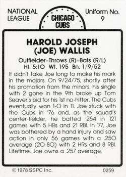1978 SSPC 270 #259 Joe Wallis Back