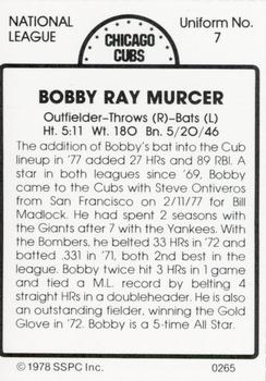 1978 SSPC 270 #265 Bobby Murcer Back