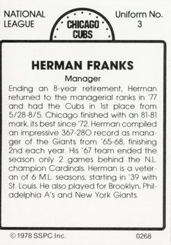 1978 SSPC 270 #268 Herman Franks Back