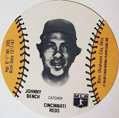 1979 Wiffle Ball Discs #NNO Johnny Bench Front