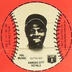 1979 Wiffle Ball Discs #NNO Hal McRae Front