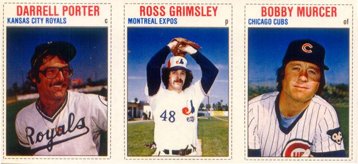 1979 Hostess - Panels #4-6 Darrell Porter / Ross Grimsley / Bobby Murcer Front