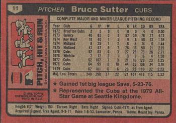 1980 Topps Burger King Pitch, Hit & Run #11 Bruce Sutter Back