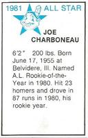 1981 All-Star Game Program Inserts #NNO Joe Charboneau Back