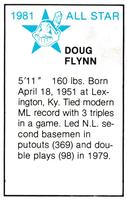 1981 All-Star Game Program Inserts #NNO Doug Flynn Back
