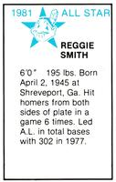1981 All-Star Game Program Inserts #NNO Reggie Smith Back