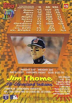 1995 Topps DIII #15 Jim Thome Back