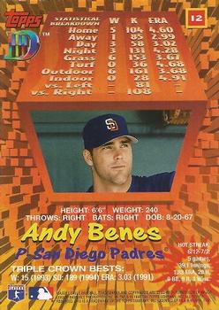 1995 Topps DIII #12 Andy Benes Back