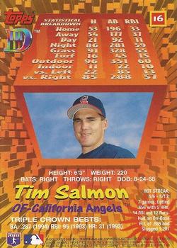 1995 Topps DIII #16 Tim Salmon Back