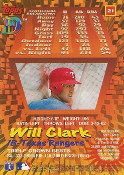 1995 Topps DIII #21 Will Clark Back