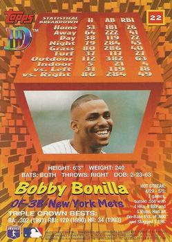 1995 Topps DIII #22 Bobby Bonilla Back