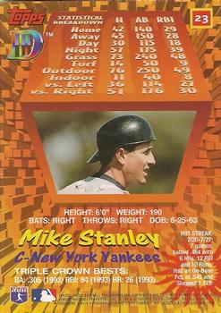 1995 Topps DIII #23 Mike Stanley Back