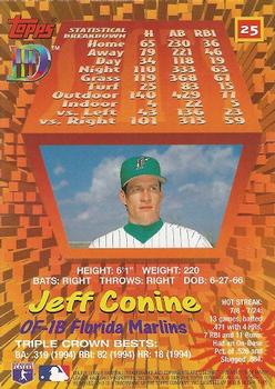 1995 Topps DIII #25 Jeff Conine Back