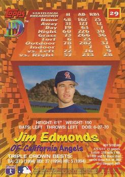 1995 Topps DIII #29 Jim Edmonds Back