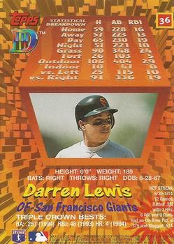 1995 Topps DIII #36 Darren Lewis Back