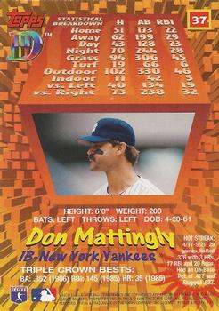 1995 Topps DIII #37 Don Mattingly Back