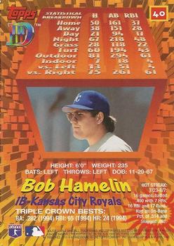 1995 Topps DIII #40 Bob Hamelin Back
