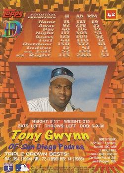 1995 Topps DIII #42 Tony Gwynn Back