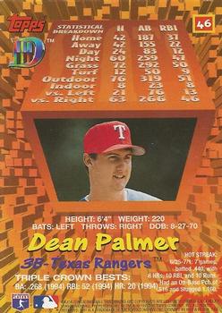 1995 Topps DIII #46 Dean Palmer Back