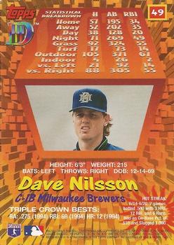 1995 Topps DIII #49 Dave Nilsson Back