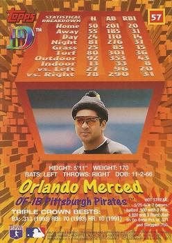 1995 Topps DIII #57 Orlando Merced Back