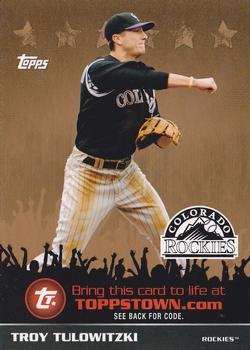 2009 Topps Updates & Highlights - Ticket to ToppsTown Gold #FCTTT71 Troy Tulowitzki Front