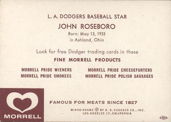1959 Morrell Meats #NNO John Roseboro Back