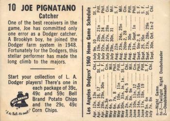 1960 Bell Brand Los Angeles Dodgers #10 Joe Pignatano Back