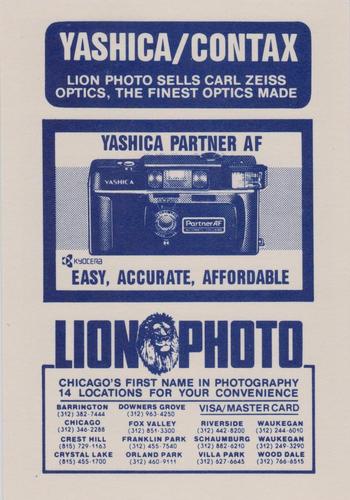 1985 Lion Photo Chicago Cubs #NNO Warren Brusstar Back
