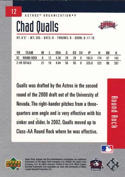 2002 Upper Deck Minor League #12 Chad Qualls Back