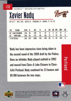 2002 Upper Deck Minor League #132 Xavier Nady Back