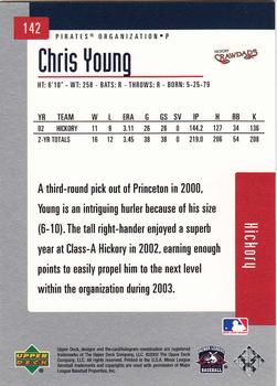 2002 Upper Deck Minor League #142 Chris Young Back