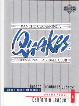 2002 Upper Deck Minor League #243 Rancho Cucamonga Quakes Front